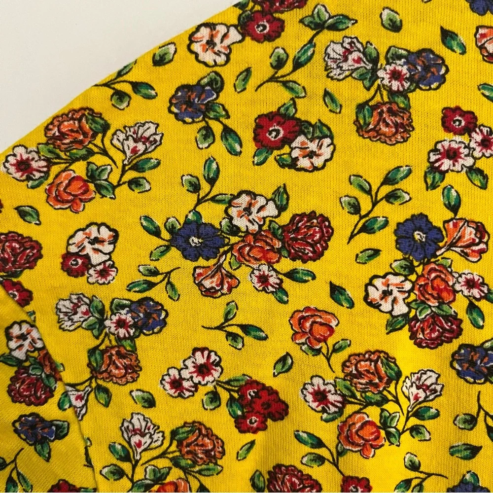 🐚🪼 2/20$ TOPS 🪼🐚 Zara Yellow Floral Short Sleeve Tee Sz S - Picture 3 of 5